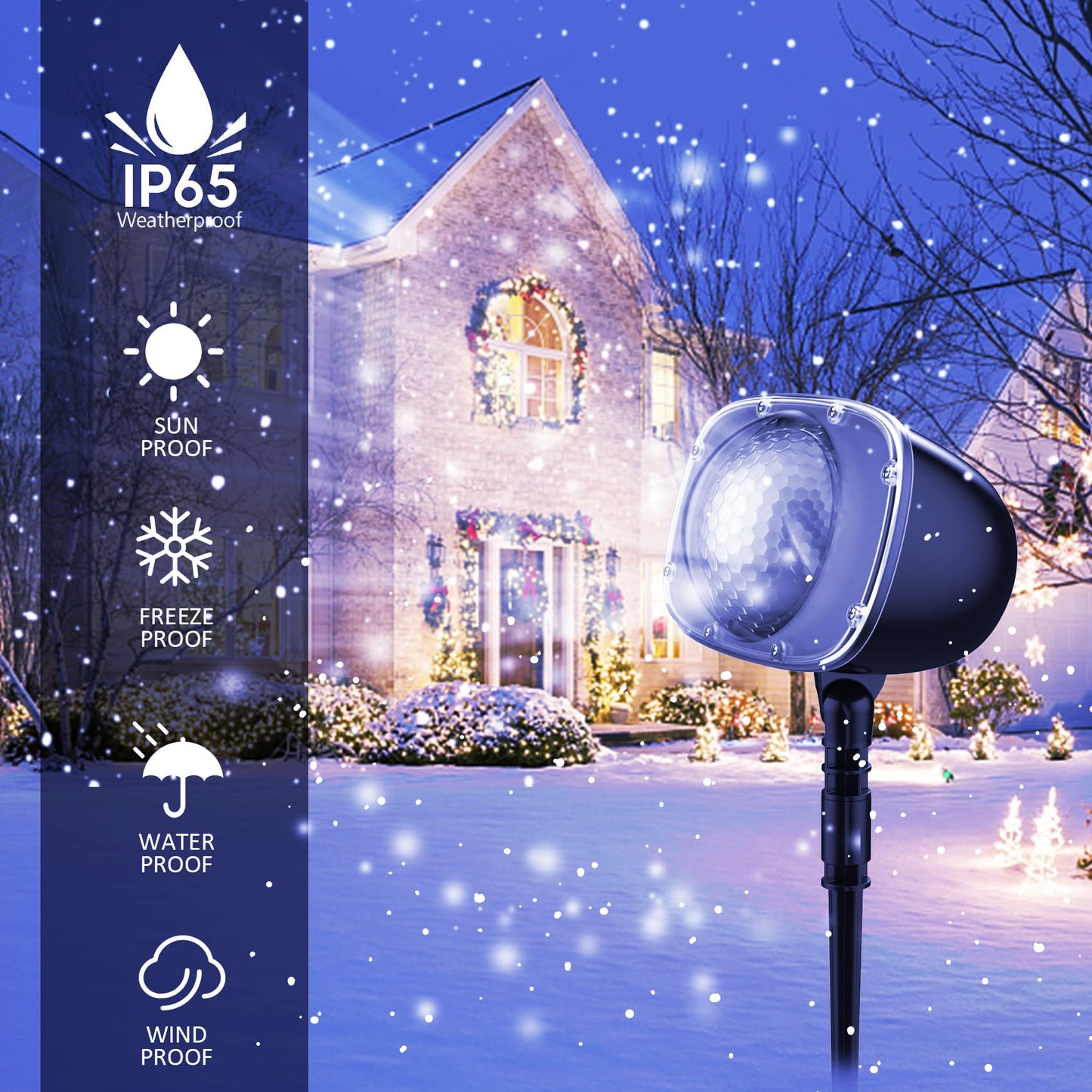 Christmas Snowfall Light Projector, Holiday Projector Lights with Remote Control,Rotating Snow Falling Lights,Outdoor Waterproof Landscape Decorative Lighting for Halloween Wedding Garden(Snow Spots)