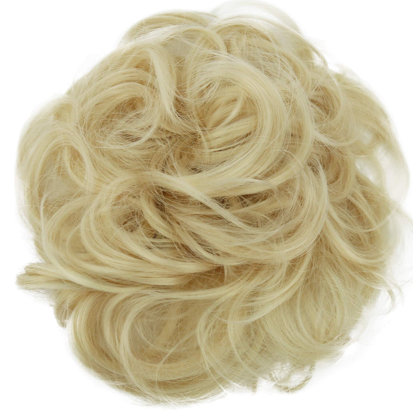 Caisha Big Hairpiece Scrunchy Updo Bridal Hairstyle Curly Messy Bun Platinum Blonde G13E