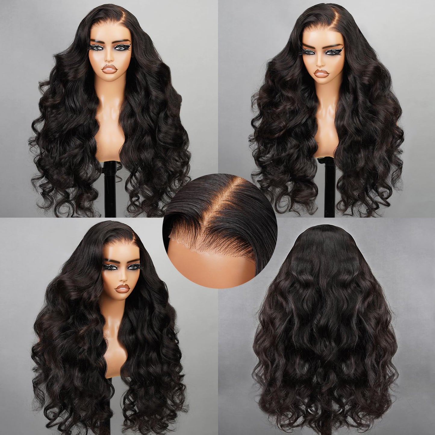 Superlook 6X5 Wear And Go Glueless Human Hair Pre Plucked Pre Cut Lace 12A 220% Density Upgraded Glueless Body Wave Lace Front W