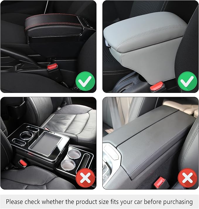 Stylish Car Center Console Cover,PU Leather Car Armrest Cover Prevent Scratches on Center Console,Universal Car Armrest Cushion Car Accessories Interior for Car SUV Truck (Purple)
