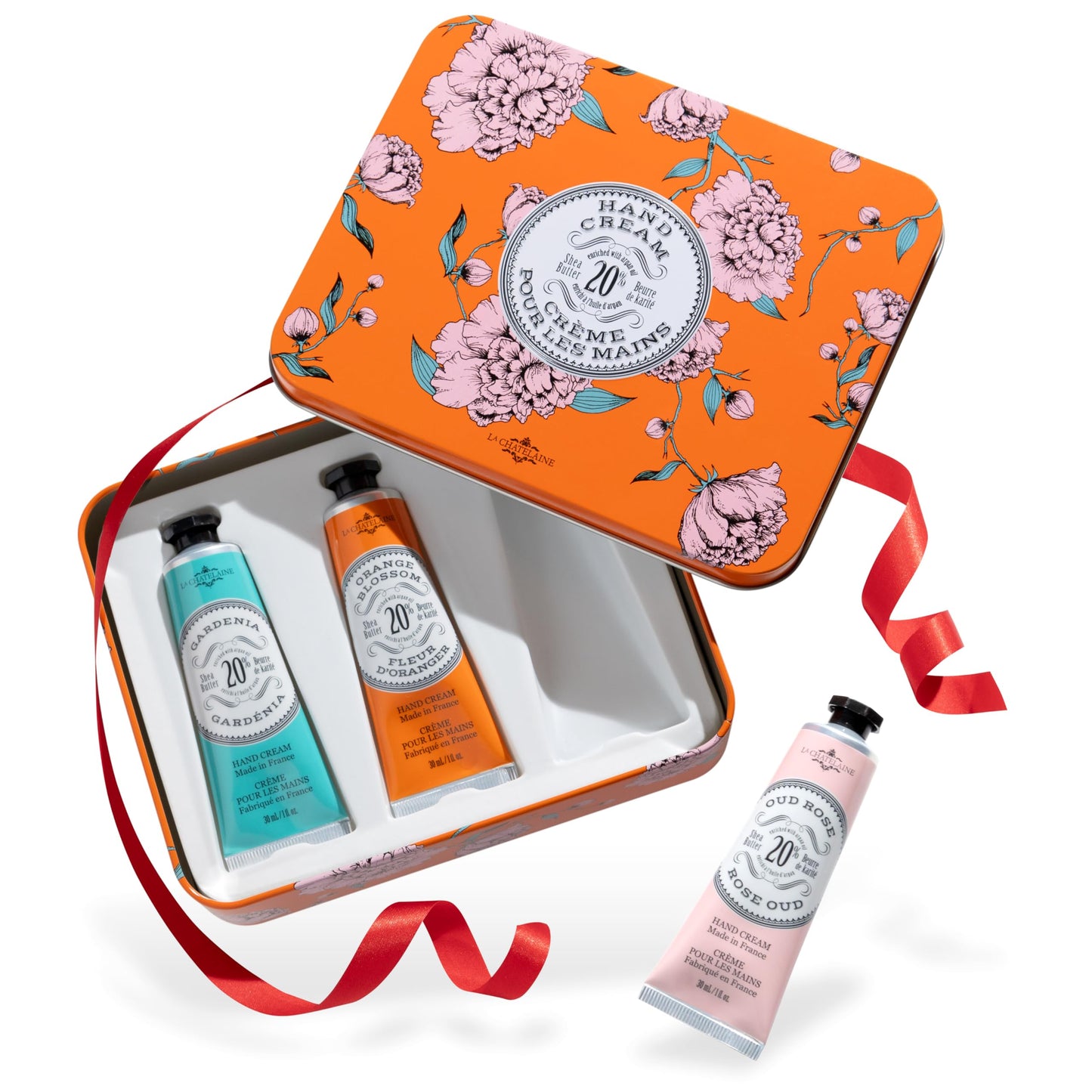 La Chatelaine Hand Cream Trio Tin, Gifts For Mom, Natural Hand Lotion Gift Set, Made In France With 20% Organic Shea Butter, Nou
