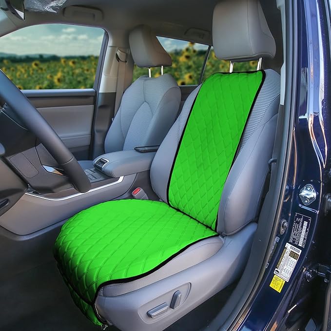 FH Group Car Seat Cushion โ Neosupreme Single Front Seat Cover with Front Pockets, Airbag Compatible, Universal Fit Car Seat Cushion for Driver or Passenger Seat, SUV, Truck, Sedan & Van โ Green