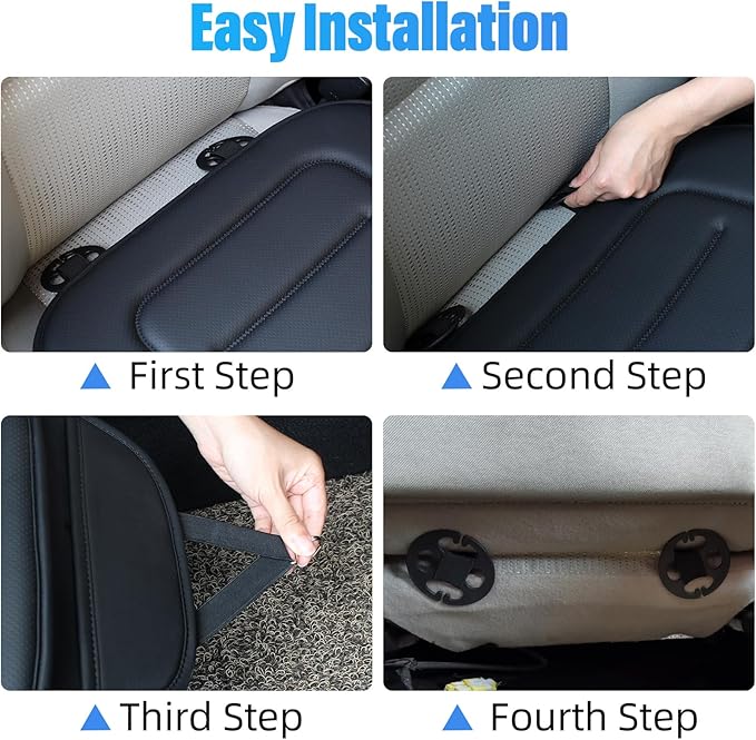 KAYI Car Seat Cushion, Comfort Memory Foam Car Cushions for Driving, Breathable Leather Surface with Anti Slip Rubber Bottom, Seat Cushion for Car and Office Chair (1 Pack, Grey)