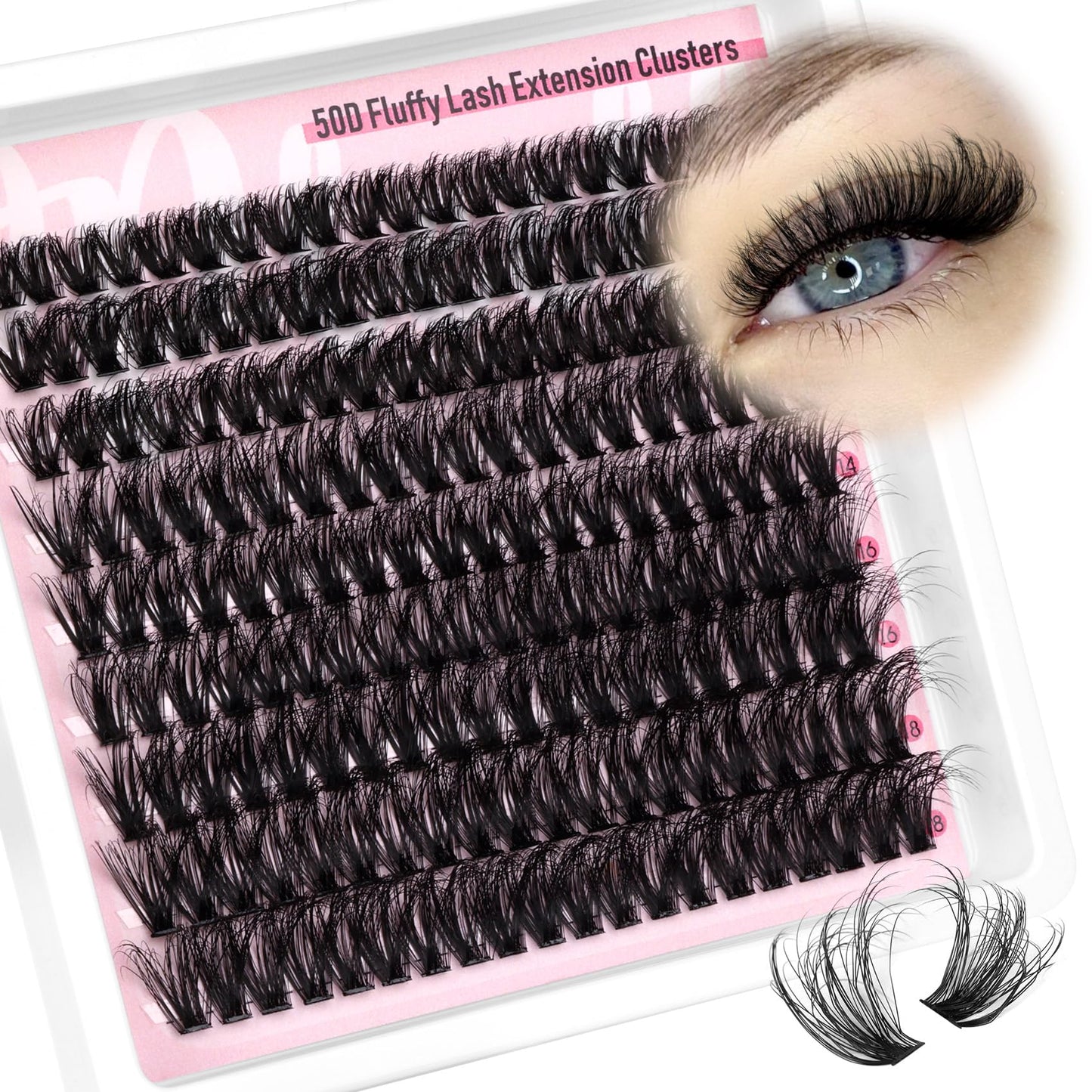 Fluffy Lash Clusters Wispy Eyelash Extension 10-18Mm 180Pcs Individual Lashes Clusters Natural Eyelashes Extensions Diy At Home