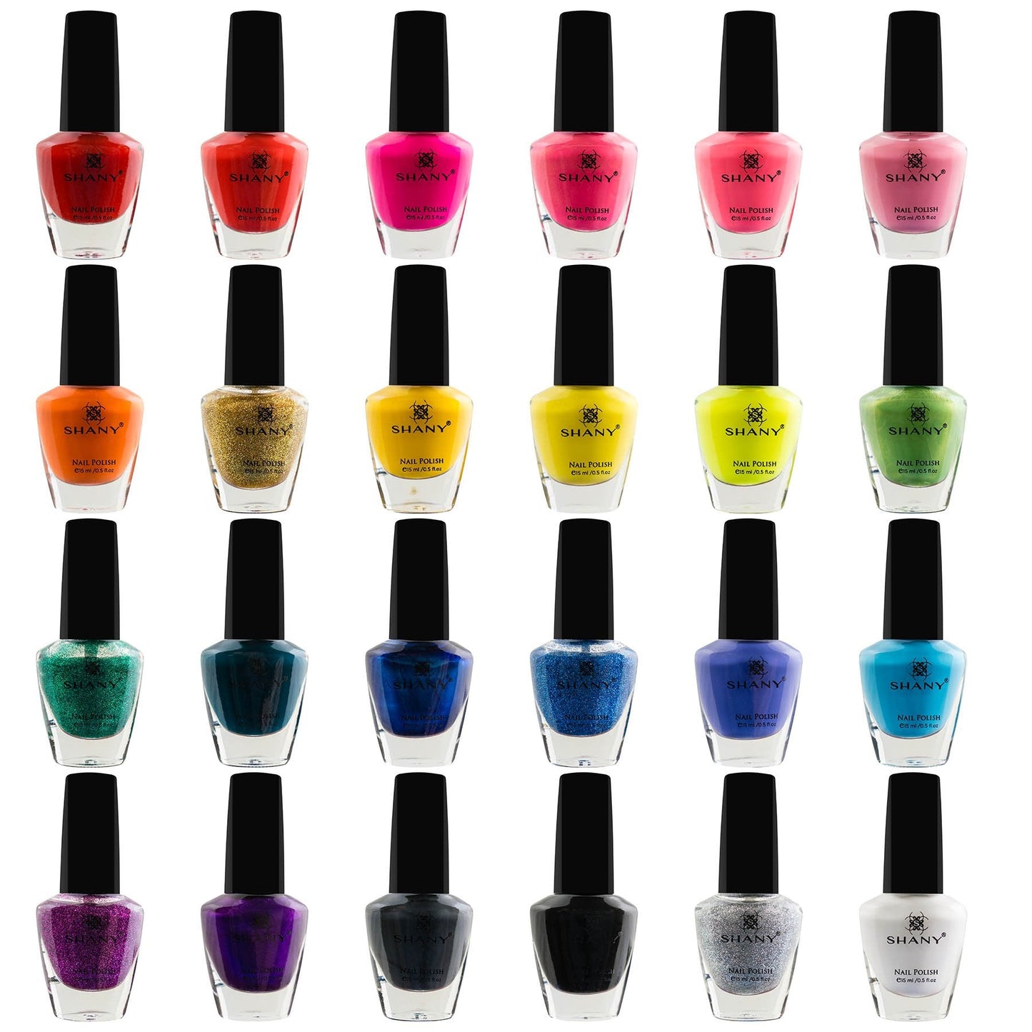 SHANY Cosmopolitan DIY Nail Polish set - Nail Lacquer Quick Dry, Full Size, Vibrant, Colorful, Trendy, Glitter, Glossy, Metallic