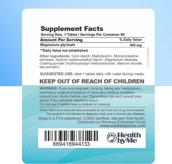 Magnesium Glycinate 400mg – High Absorption Magnesium Supplement for Muscle Relaxation & Sleep Support – 90 Gel Capsules, Organic Magnesium for Overall Wellness