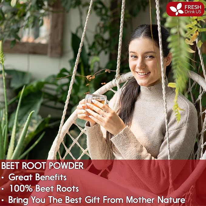 FreshDrinkUS, Premium 20oz Beet Root Powder, 100% Natural and Pure from Beet Root, Beetroot Powder Perfect for Smoothies, Energy Booster, Soups and Sauces. No Additives, No Gluten, No Sugar, Vegan