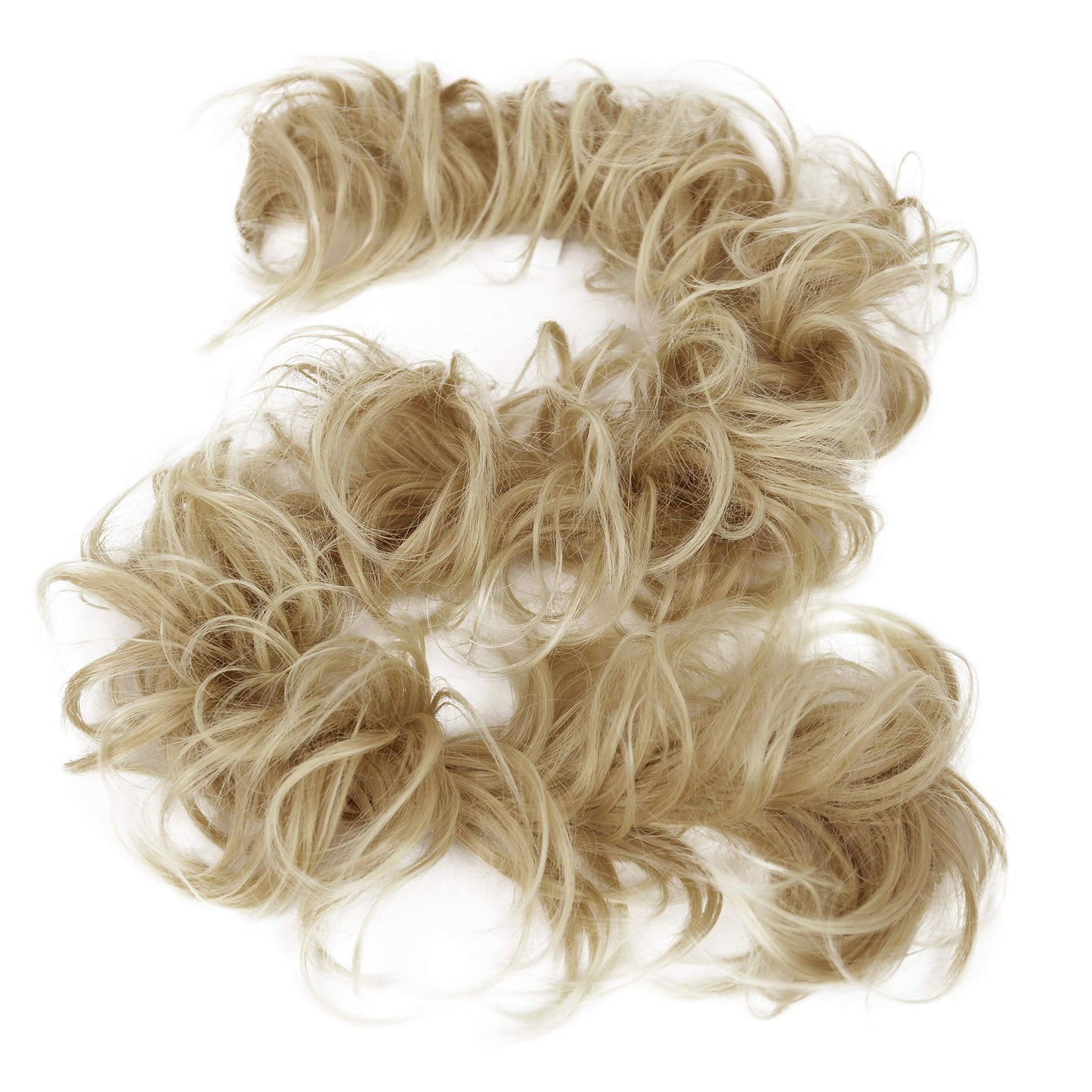 Caisha Hairpiece Hair Wrap Heat-Resistant Synthetic Fibres Curly Messy Updo Light Blonde Hw26