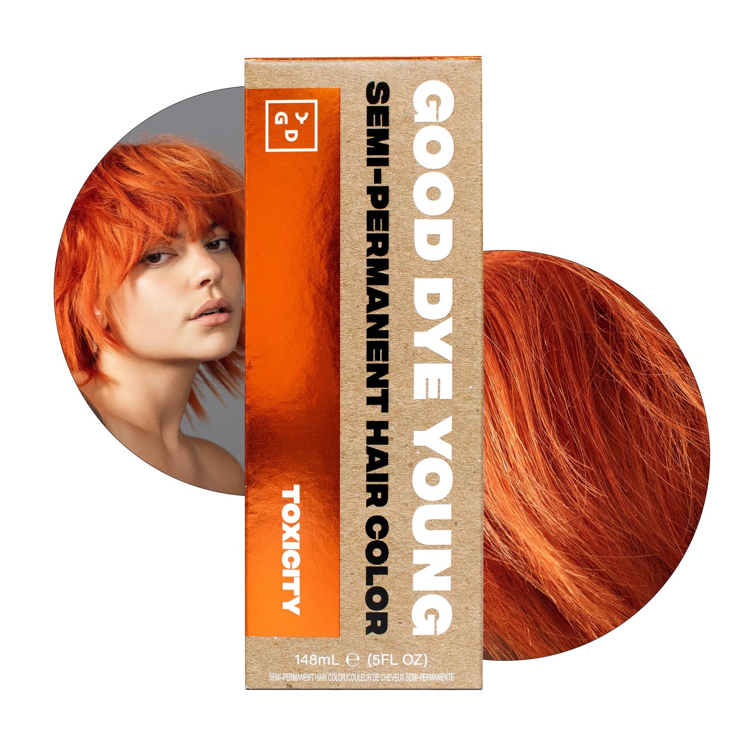 Good Dye Young Semi Permanent Hair Dye, Copper Orange, Nontoxic, Conditioning, Uv Protective, Lasts 15-24+ Washes, Ppd Free, Cru