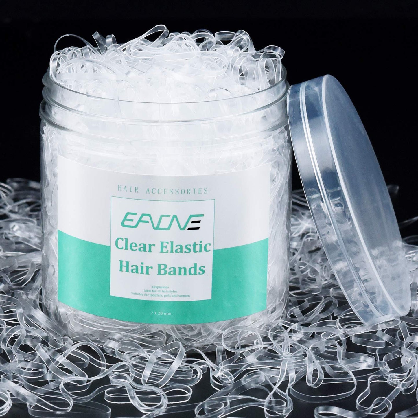Eaone 2500Pcs Clear Elastics Hair Bands, Stretchy Mini Rubber Bands For Hair, No Damage Kids Baby Hair Ties Tiny Ponytail Holder