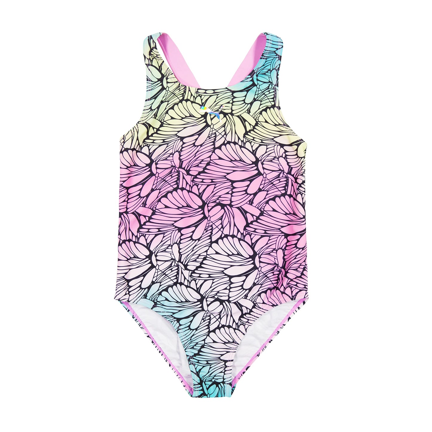 PUMA Girls' Crossback One Piece Swimsuit, Lilac Chiffon, Medium