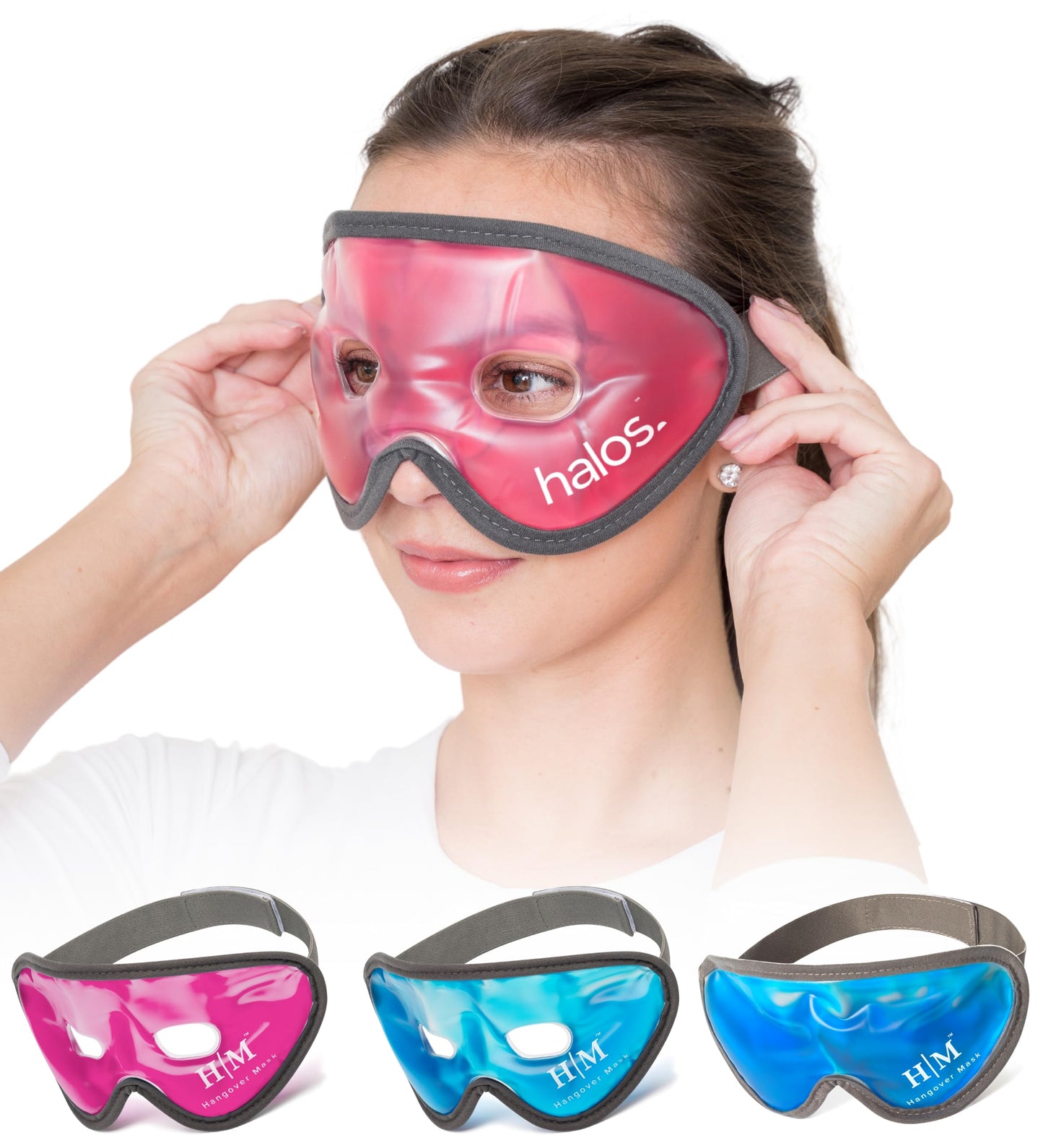 Cooling Eye Mask -Hm Mask- Reusable Gel Eye Mask Cold Pack -Our Ice Eye Mask Soothes Puffy Eyes, Dark Circles & Hangovers- Relie