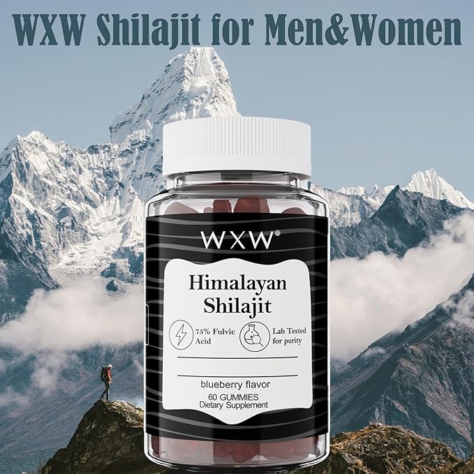WXW Shilajit Gummies Pure Himalayan Organic Manuka Honey MGO +263 High Potency for Men & Women 85+ Trace Minerals 75% Fulsive Acid Lab Tested 240 Gummies