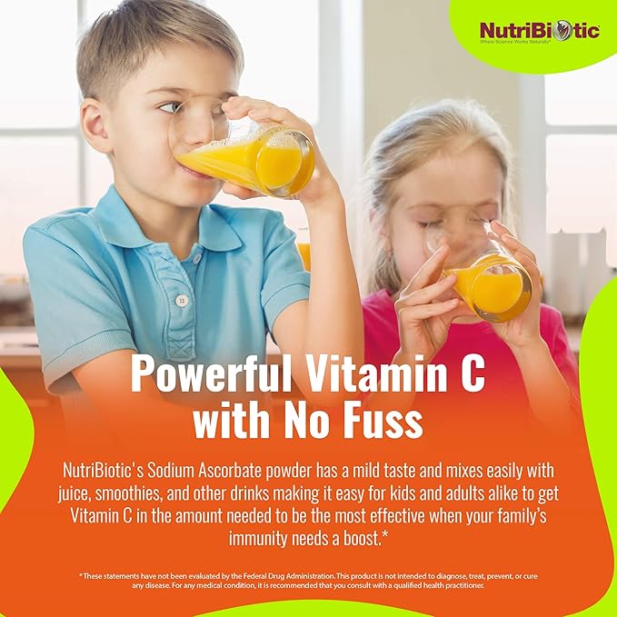 NutriBiotic - Sodium Ascorbate Buffered Vitamin C Powder, 5 Lb | Vegan, Non-Acidic & Easier on Digestion Than Ascorbic Acid | Essential Immune Support & Antioxidant Supplement | Gluten & GMO Free