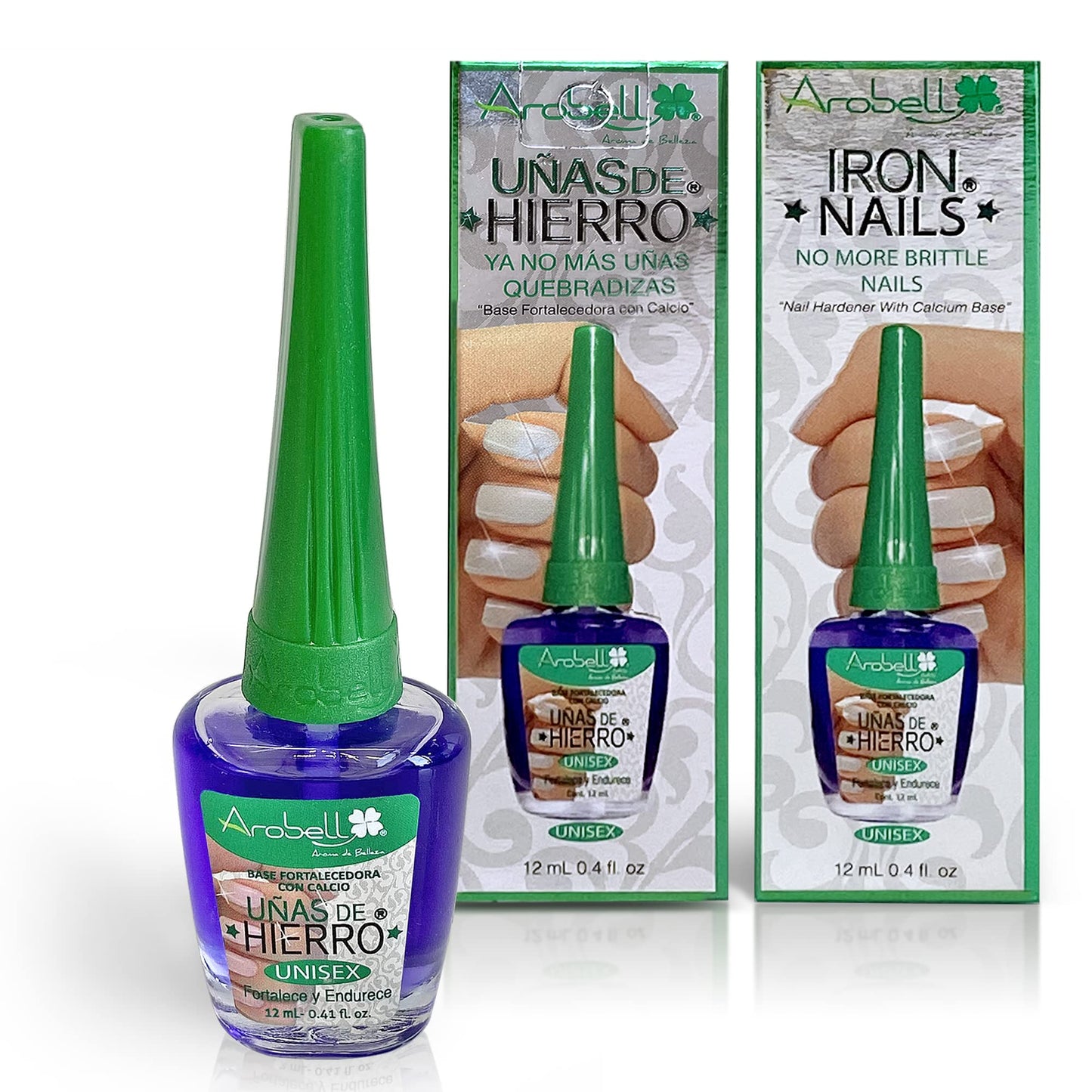 Arobell Nail Strengthener - Original Iron Nails Nail Hardener - Nail Strengthener For Damaged Nails, Brittle And Thin Nails - Cl