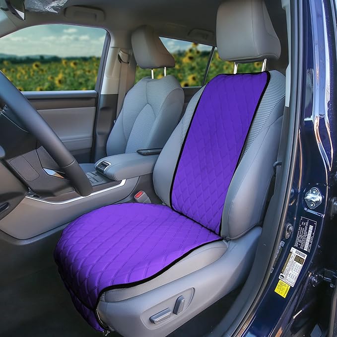 FH Group Car Seat Cushion โ Neosupreme Single Front Seat Cover with Front Pockets, Airbag Compatible, Universal Fit Car Seat Cushion for Driver or Passenger Seat, SUV, Truck, Sedan & Van โ Purple