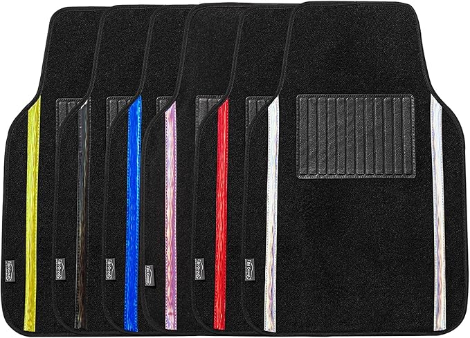 FH Group Universal Fit Car Floor Mats ā All-Purpose Carpet Floor Mats & Protectors for Cars, SUVs & Trucks, Durable Automotive Carpet Mats, Red & Black