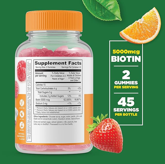 Lifeable Zinc Kids + Biotin Kids, Gummies Bundle - Great Tasting, Vitamin Supplement, Gluten Free, GMO Free, Chewable Gummy