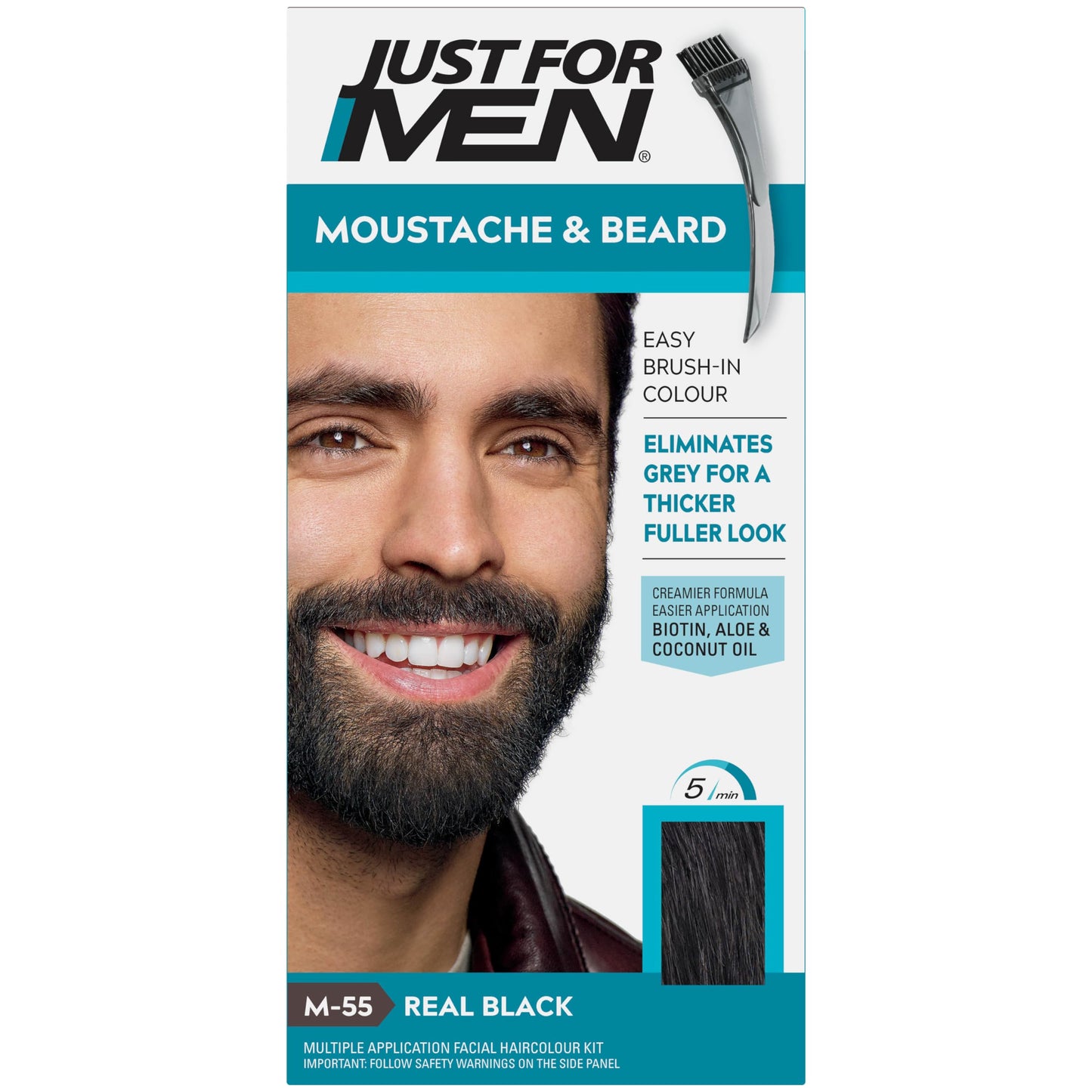 Just For Men Color Gel Mustache & Beard M-55 Real Black, 1 Count