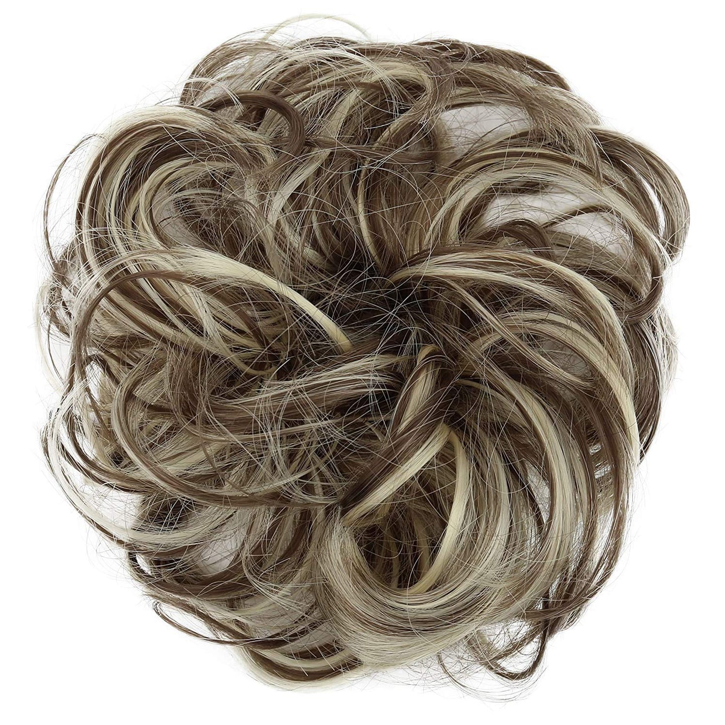 Caisha Messy Scrunchie Bun Voluminous Wavy Hairpiece Heat-Resistant Synthetic Fibres Light Brown Light Blonde Mix G38A