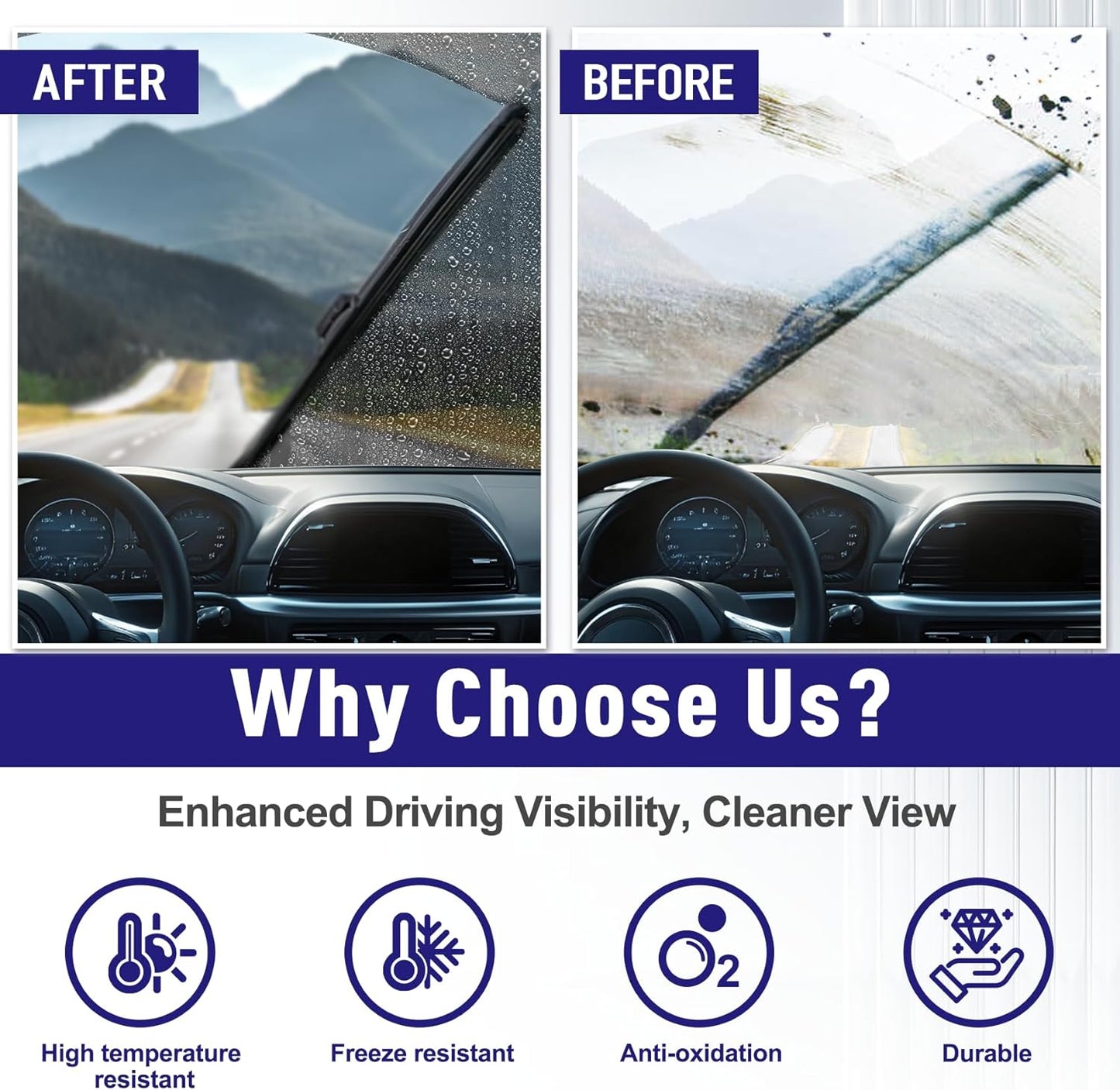 AJK Wiper Blades for Ford Flex 2009 2010 2011 2012 2013 2014 2015 2016 2017 2018 2019, 2 Piece All Weather OEM Quality Automotive Replacement Windshield Wiper Blades for My Car