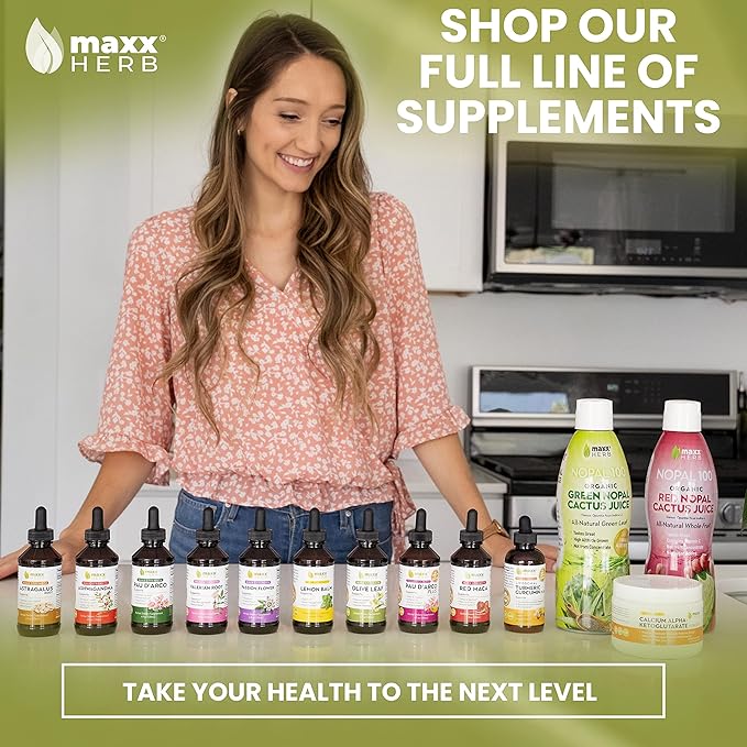Maxx Herb Olive Leaf Extract – Max Strength Oleuropein Liquid Absorbs Better Than Capsules or Tea, for Immune Support, Heart Health, and Seasonal Wellness - 4 Oz Bottle (60 Servings)