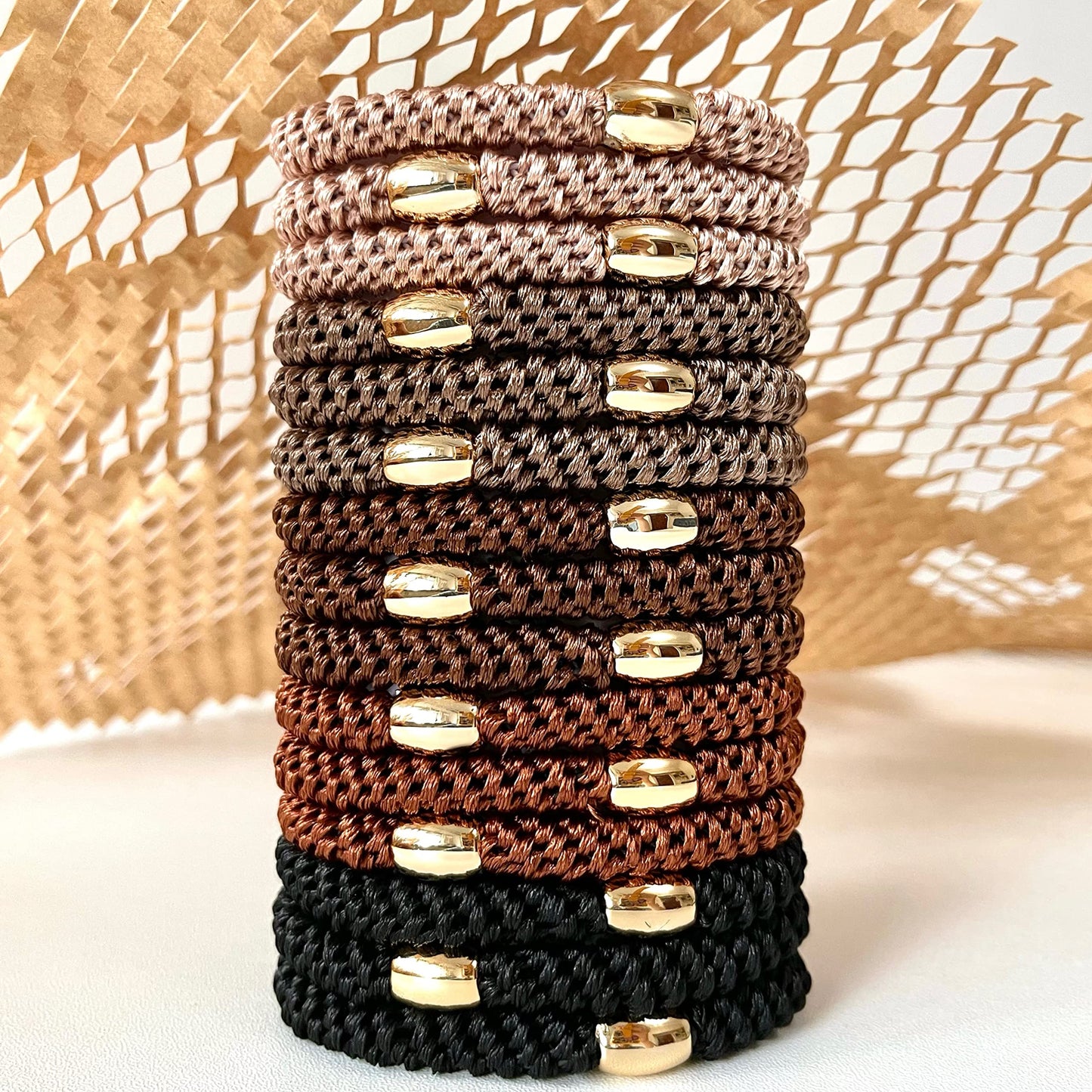 Tanha 15Pcs Hair Ties For Women, Hair Elastics For Thick Hair, Strong Stretchy Ponytail Holders, No Slip No Damage No Crease Hai