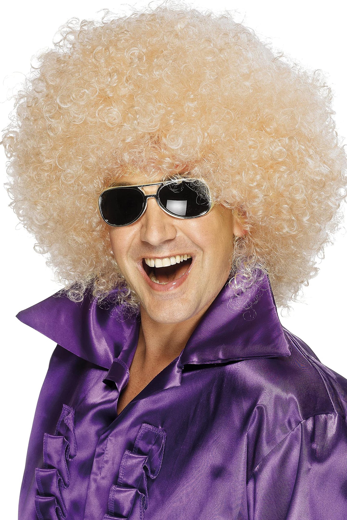 Smiffys Mens Afro Wig, Mega-Huge Costume Wig, Blonde, One Size Us