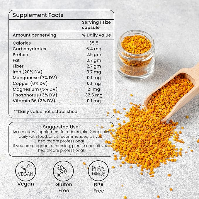 Fenugreek Capsules 60 Capsules | 100% All Natural Capsules Vegetarian Daily Supplement Beneficial