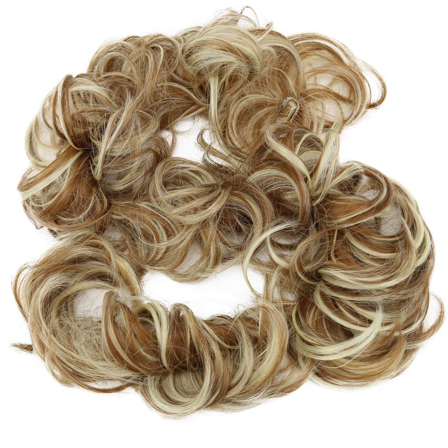 Caisha Hairpiece Hair Wrap Heat-Resistant Synthetic Fibres Curly Messy Updo Light Brown Blonde Mix Hw34