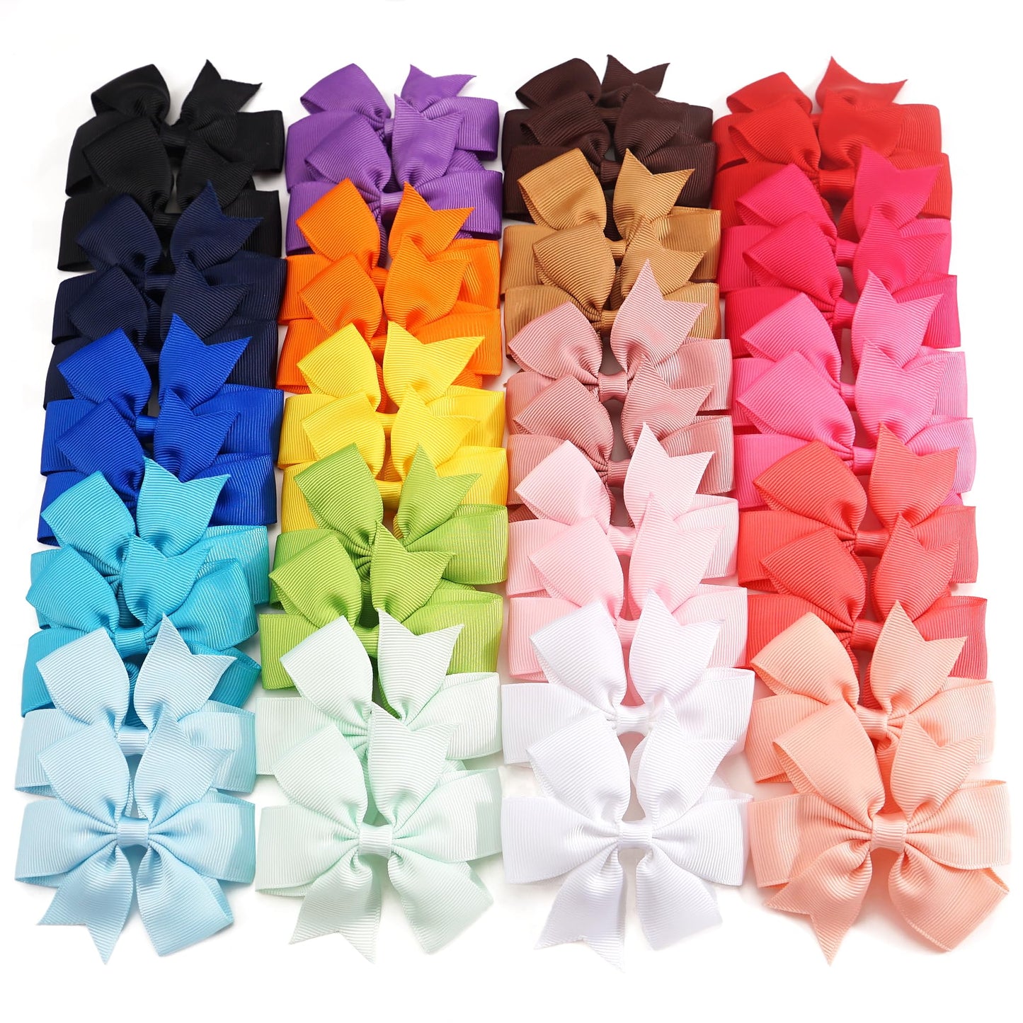 C LLOT 40Pcs 3.5 Inch Boutique Grosgrain Ribbon Pinwheel Hair Bows Alligator Clips For Girls Toddlers Accessories Teens Gifts I