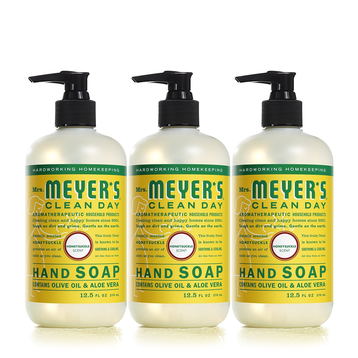 Mrs. Meyer 'S Clean Day Hand Soap, Made With Essential Oils, Biodegradable Formula, Honeysuckle, 12.5 Fl. Oz - Pack Of 3