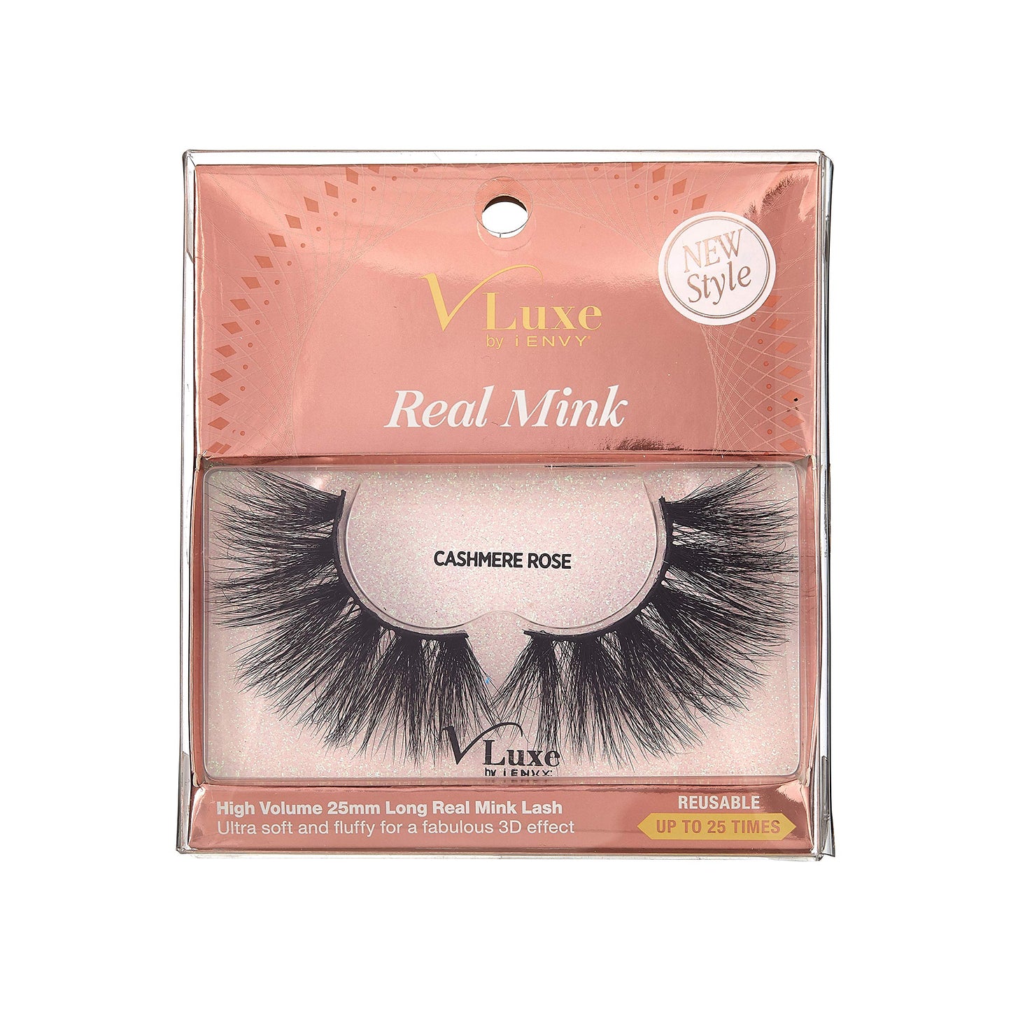 Ienvy False Eyelashes Real Mink Lashes Dramatic Long Eyelashes (Cashmere Rose)