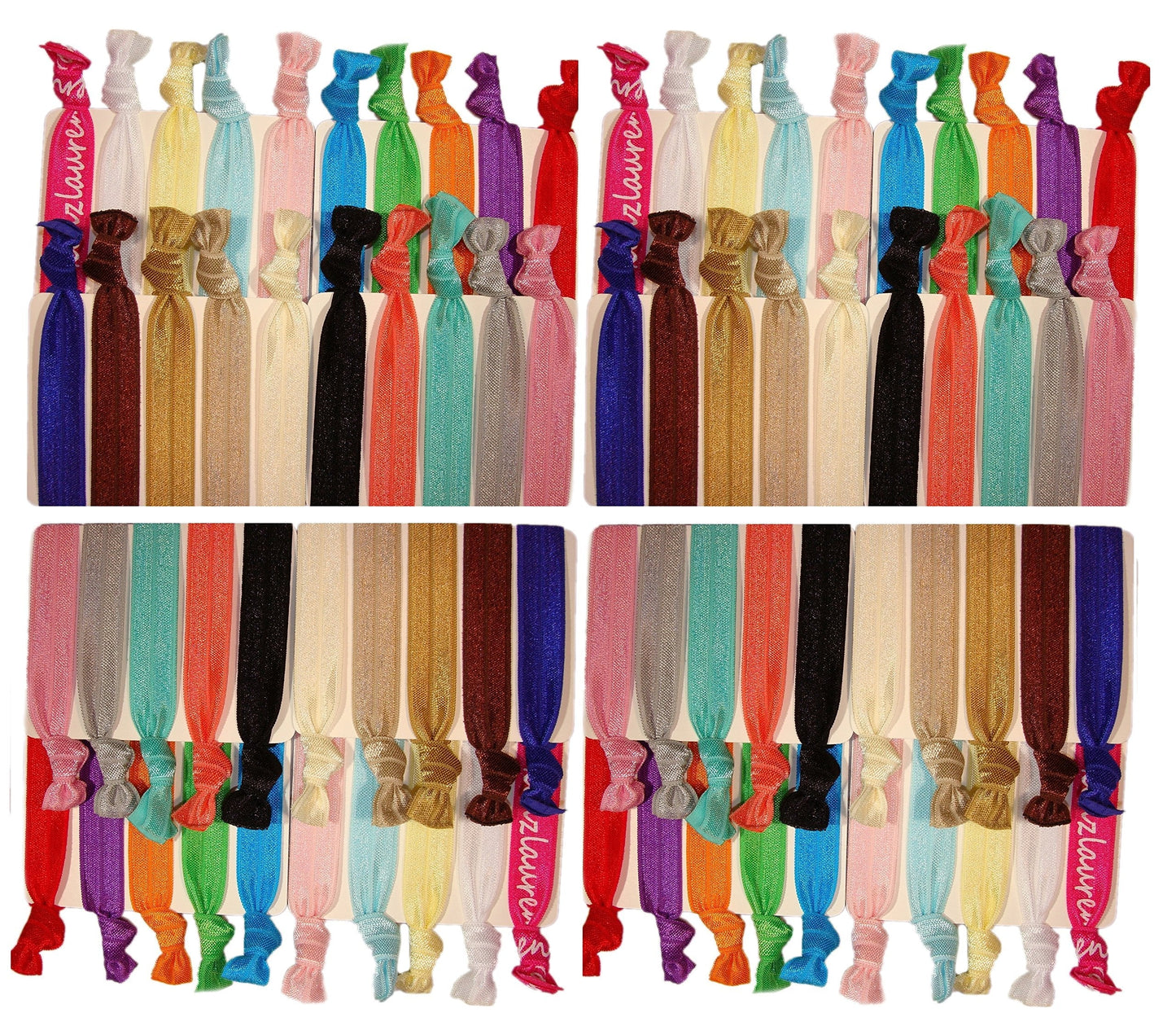 Hair Ties Ponytail Holders ''Solid Assortment'' (Available In Lots Of Pack Quantities) No Crease Ouchless Stretchy Elastic Styli