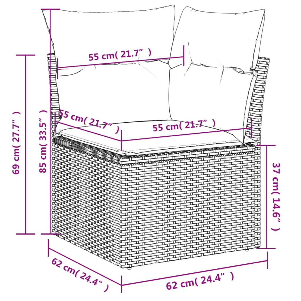 vidaXL Garden Sofa Set Grey