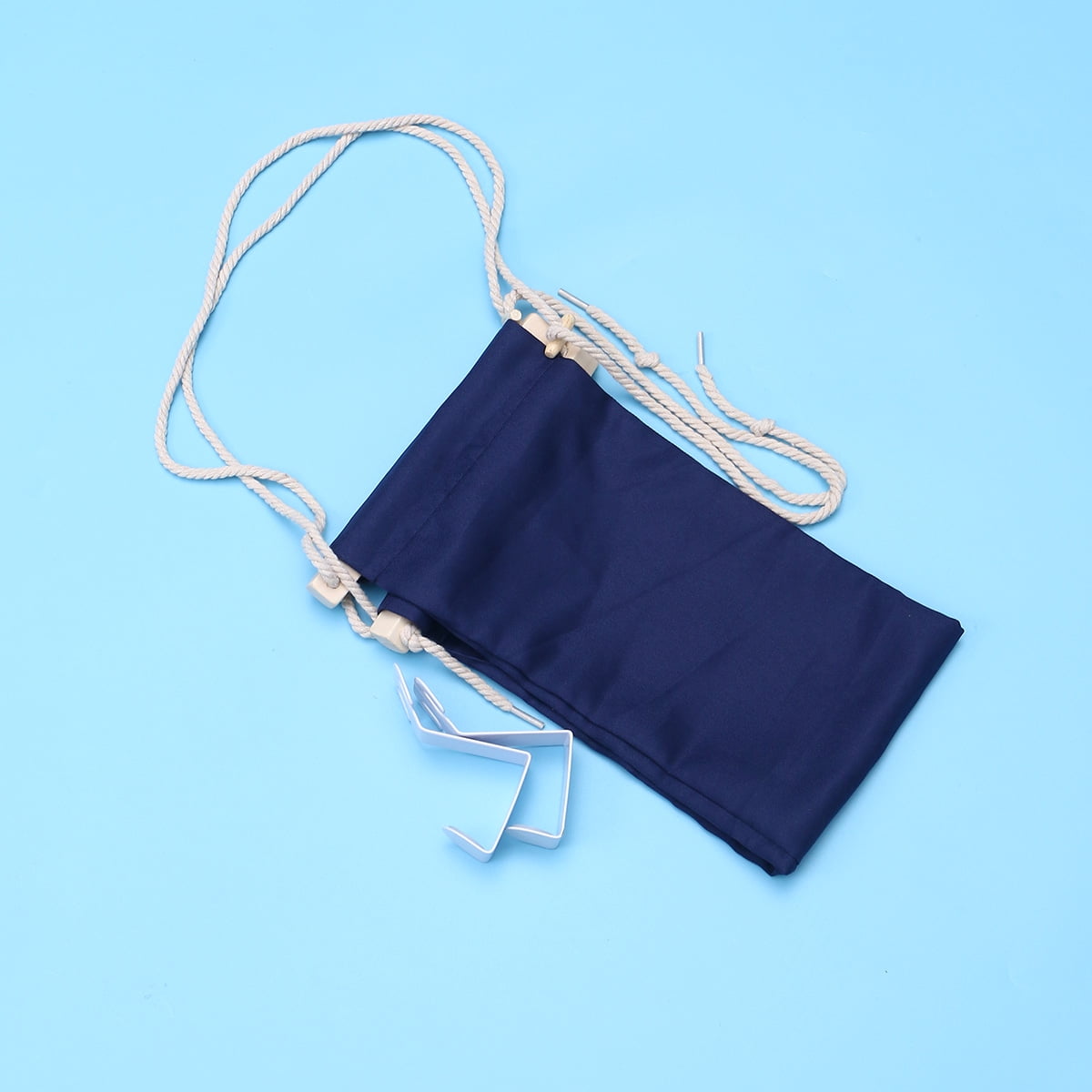 FONWILYO 1Pcs Portable Desk Foot Hammock Bamboo Canvas Material for Home and Outdoor Use Dark Blue