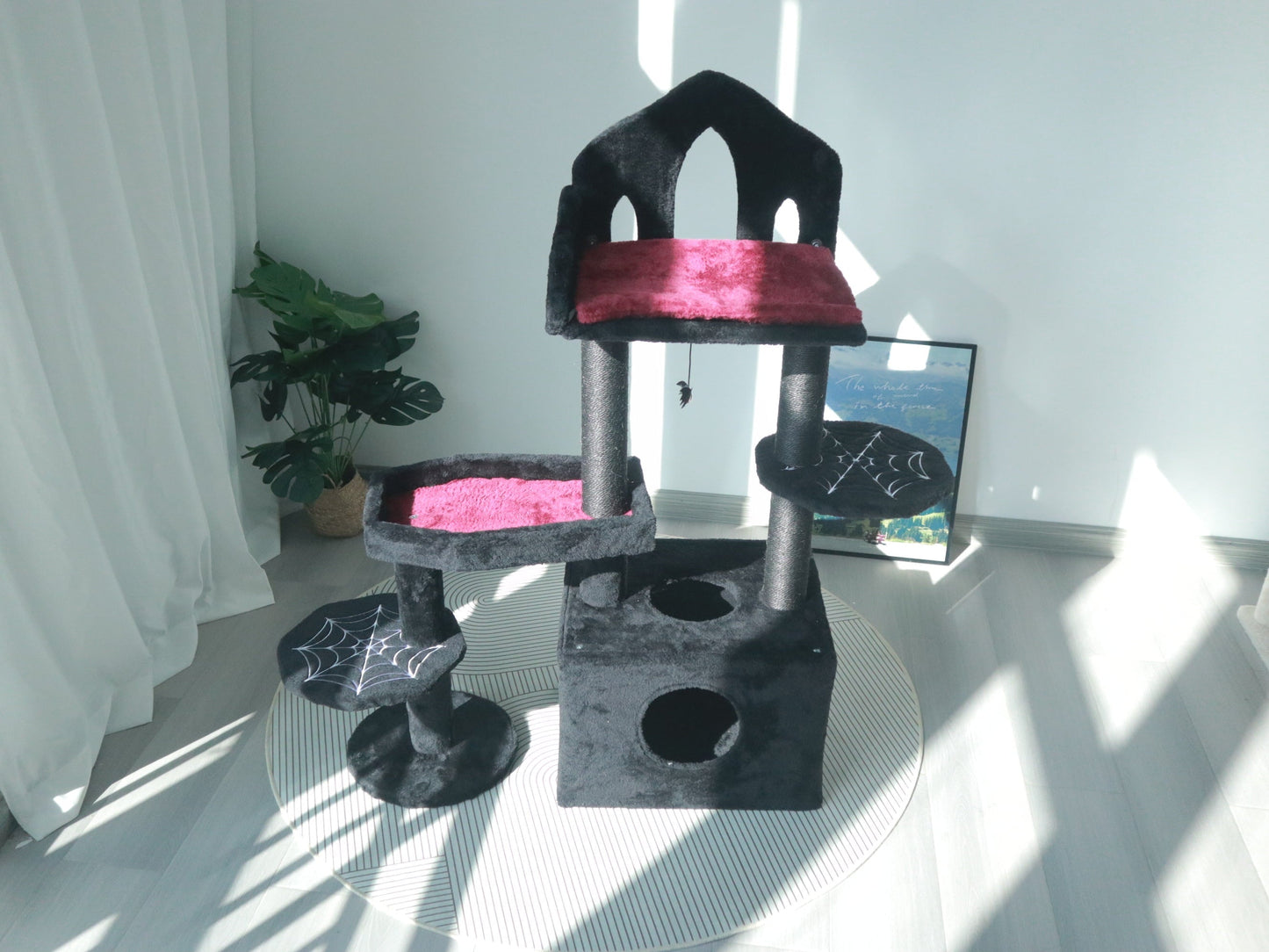 PawNest black gothic cat tree, Black