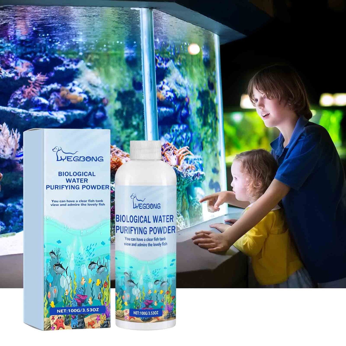 Fish Tank Water Purifier Seaweedcide Powder | Aquarium Algae Remover | Water Clarifier Non-Toxic Formula | Improves Water Quality | Safe for Fish & Plants | 1 pack Powder | Easy to Use