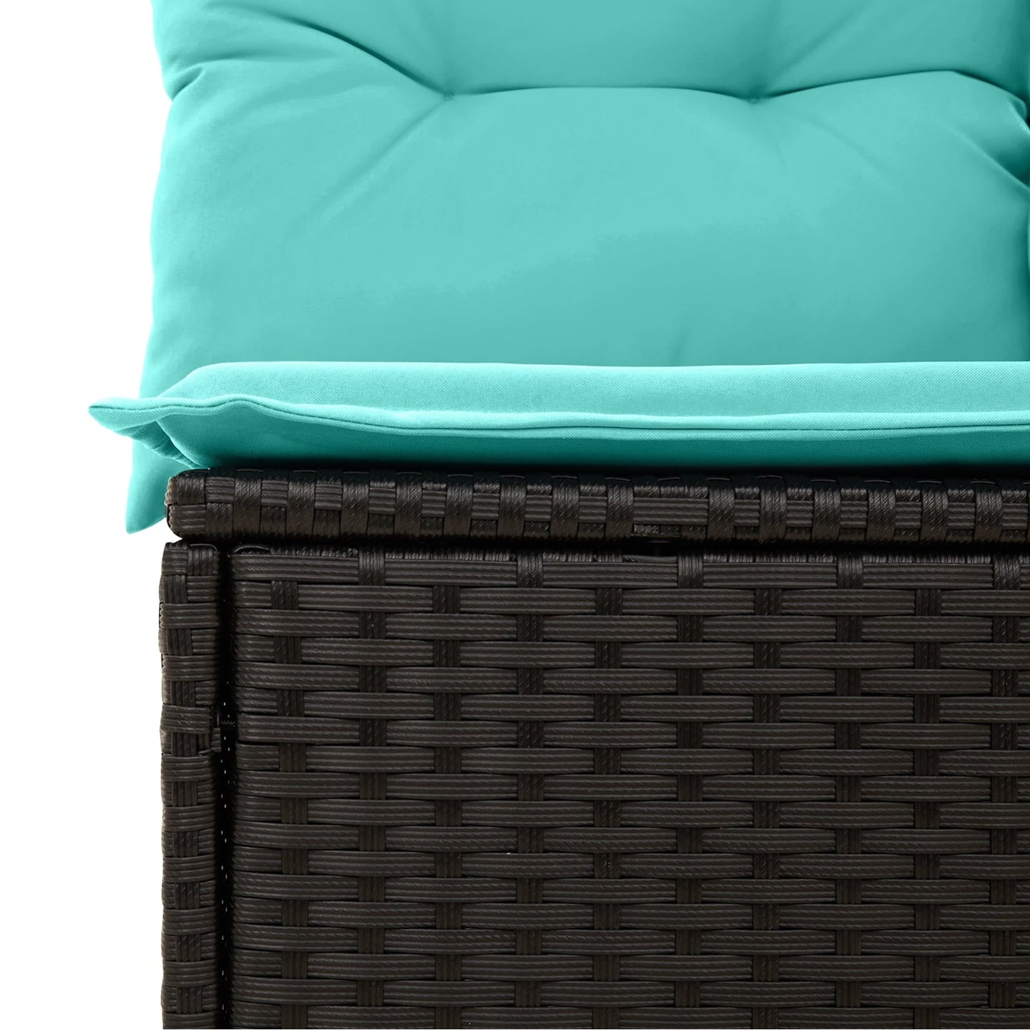 vidaXL 5 Piece Garden Sofa Set with Cushions Black Poly Rattan Acacia, vidaXL 2-Seater Garden Sofa with Cushions Black Poly Rattan