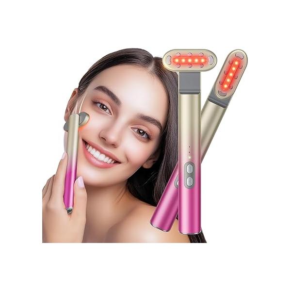 7 in 1 Red-Light-Therapy,Red Light Therapy for Face Eye Skincare Equipment at Home,Red & Blue Rejuvenation Tool (Rose Purple)