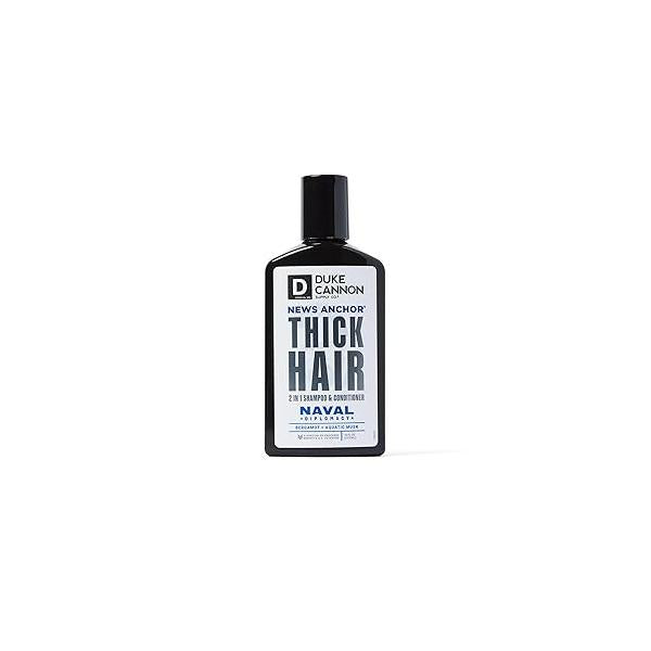 Duke Cannon 2-in-1 News Anchor Hair Wash - Naval Diplomacy, Shampoo & Conditioner, Bergamot Aquatic Musk Scent, 10 fl. oz.