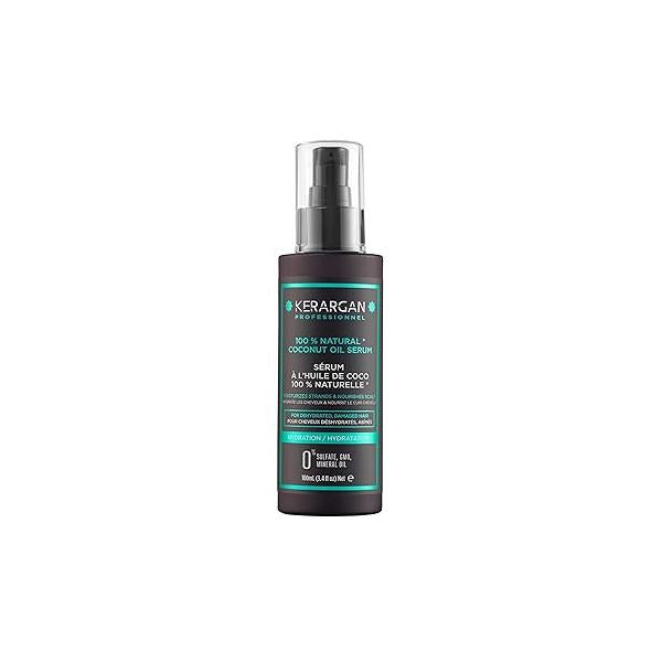 KERARGAN - Moisturizing Coconut Oil Serum Protection & Nutrition for Dry and Damaged Hair Radiance Softness Free of sulfates GMOs 3.4 Fl oz