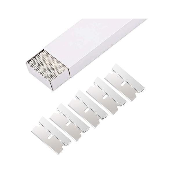 EHDIS 100pcs Razor Blades - Stainless Steel Straight Edge Scraper for Paint Scraper, Box Cutter, Industrial Use