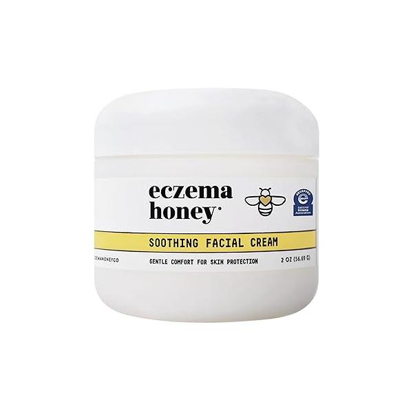 ECZEMA HONEY Soothing Facial Cream - Eczema Lotion for Face, Eyelids, Lips, and More Natural Dry Skin Repair (2 Oz)