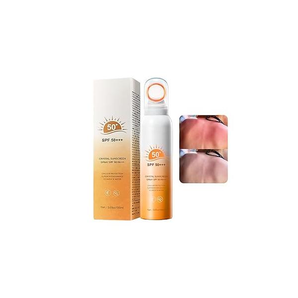 Reef Safe Sunscreen Spray SPF 50, 360° Mist, Broad-Spectrum UVA/UVB Protection, Lightweight & Non-Greasy, Travel Size for Face Body, Water Sweat Resistant,5.07oz/150ml (1 pack)
