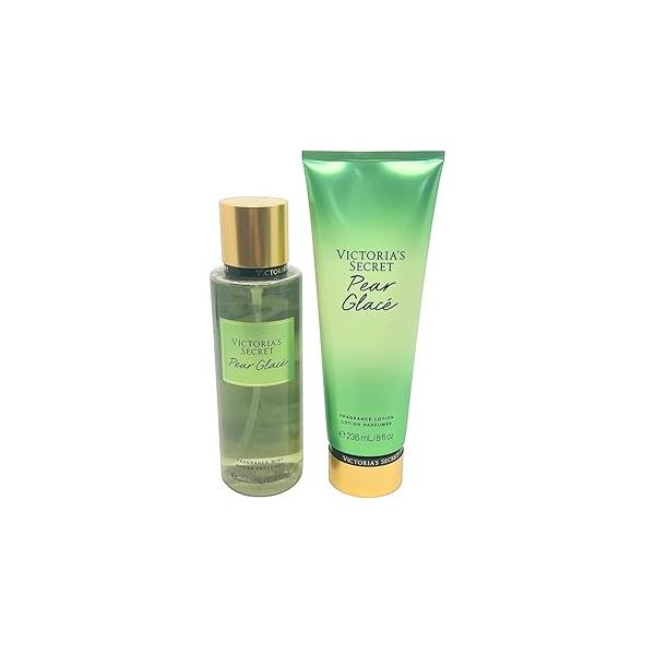 Victoria's Secret Pear Glace Fragrance Mist 8.4oz and Lotion 8oz - Set