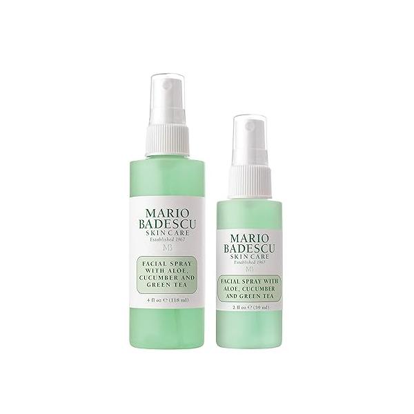 Mario Badescu Facial Spray with Aloe, Cucumber and Green Tea for All Skin Types, Face Mist that Hydrates & Invigorates