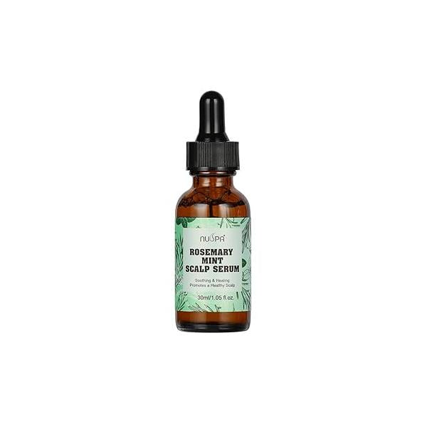 NUSPA Natural Rosemary Mint Hair Serum Grow Long Scalp Moisturizer Infused with BIOTIN Zero Fragrance Reduce Loss for Regrowth,Daily Dry Treatment