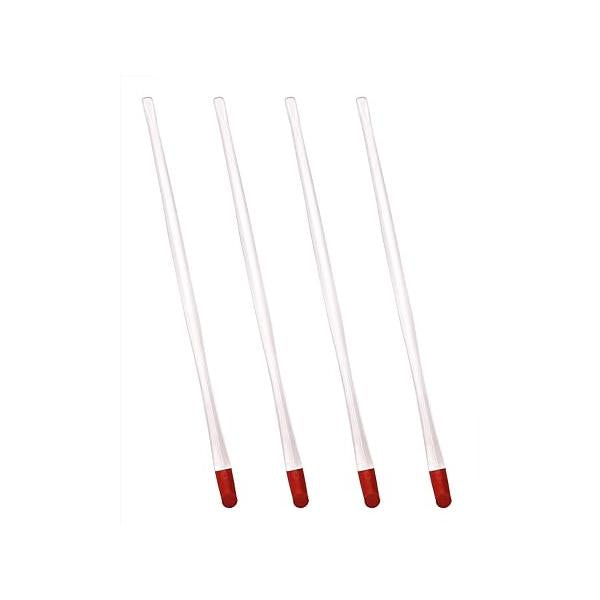 ONLYKXY 4 Pieces 17 cm Nail Cuticle Pusher, Red Rubber End and Plastic Handle