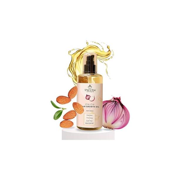 Onion Hair Oil For Growth Fall Control With Almond And Coconut Oil, 100 ml Pack of 1 Clear